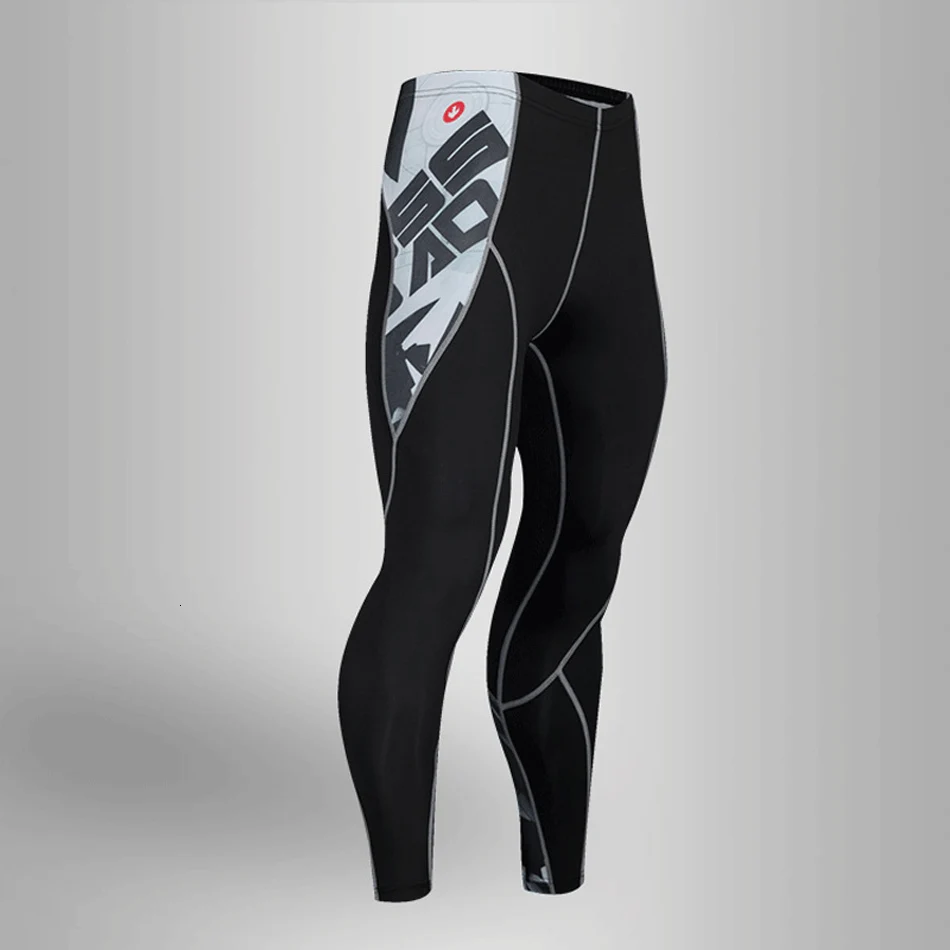 Pants Мужской компрессионный спортивный костюм для тренажерного зала, тренировочный костюм с длинными рукавами, футболка, леггинсы, Мужской базовый слой, Термоодежда, спортивные костюмы 4XL - Цвет: Pants