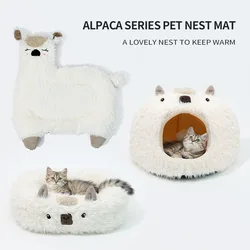 YMPET – niche à litière pour chat en alpaga, pantoufles mignonnes, nouvelle collection 