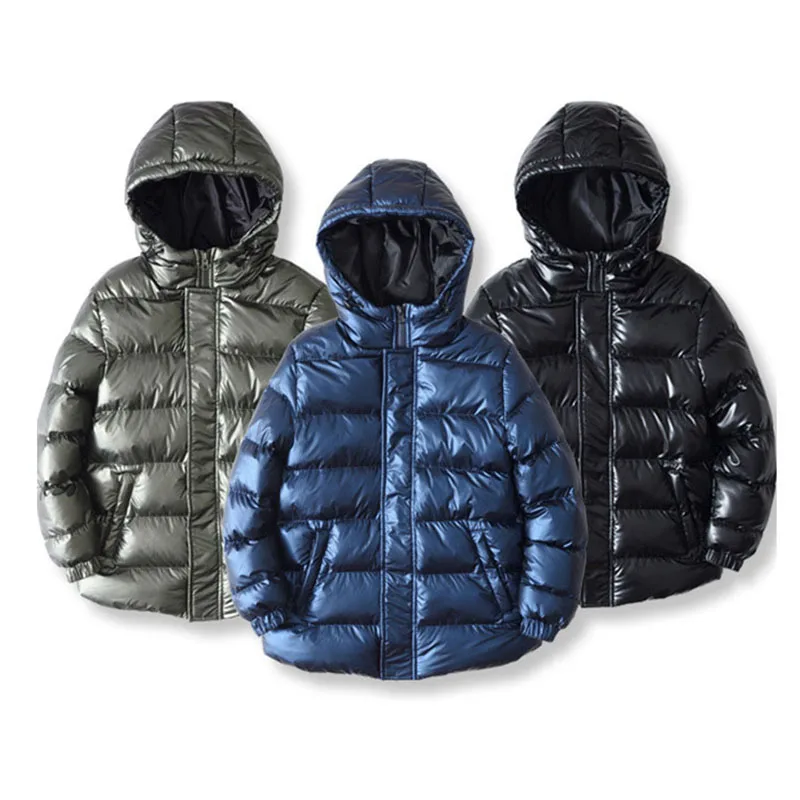 

Fashion 2019 Winter Hooded Jackets Teenage Boys Outerwear Tops Clothing Children Solid Long Sleeve Padded Kids Coats Clothes
