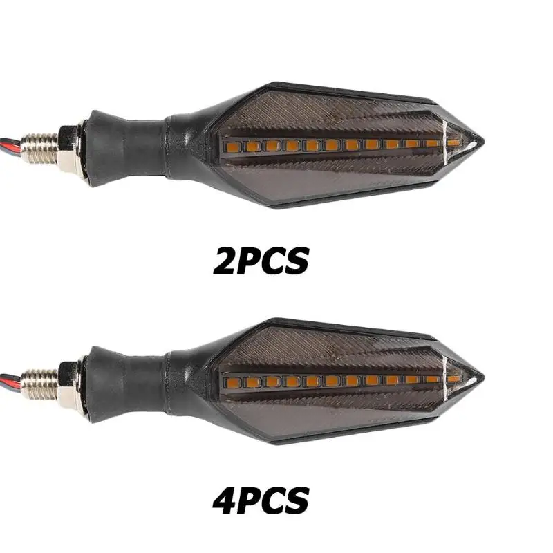 2/4 шт. Универсальный мотоцикл светодиодный Поворотная сигнальная лампа двойной цвет, протекающей вспышки индикатор светильник s Желтый бег светильник направление лампы