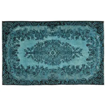 

Handmade Turquoise Vintage English Carved Area Rug 172x274 Cm-5'8''X8'12''