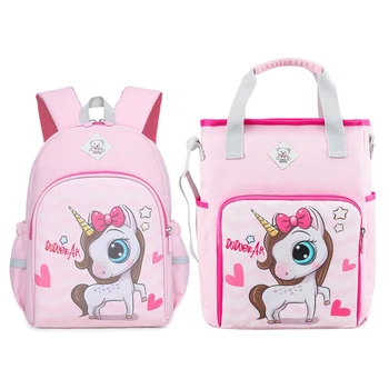 

Unicorn Pony Cartoon Children Backpack Handbag Set Oxford Kindergarten Book School Double Shoulder Bag Dropship New