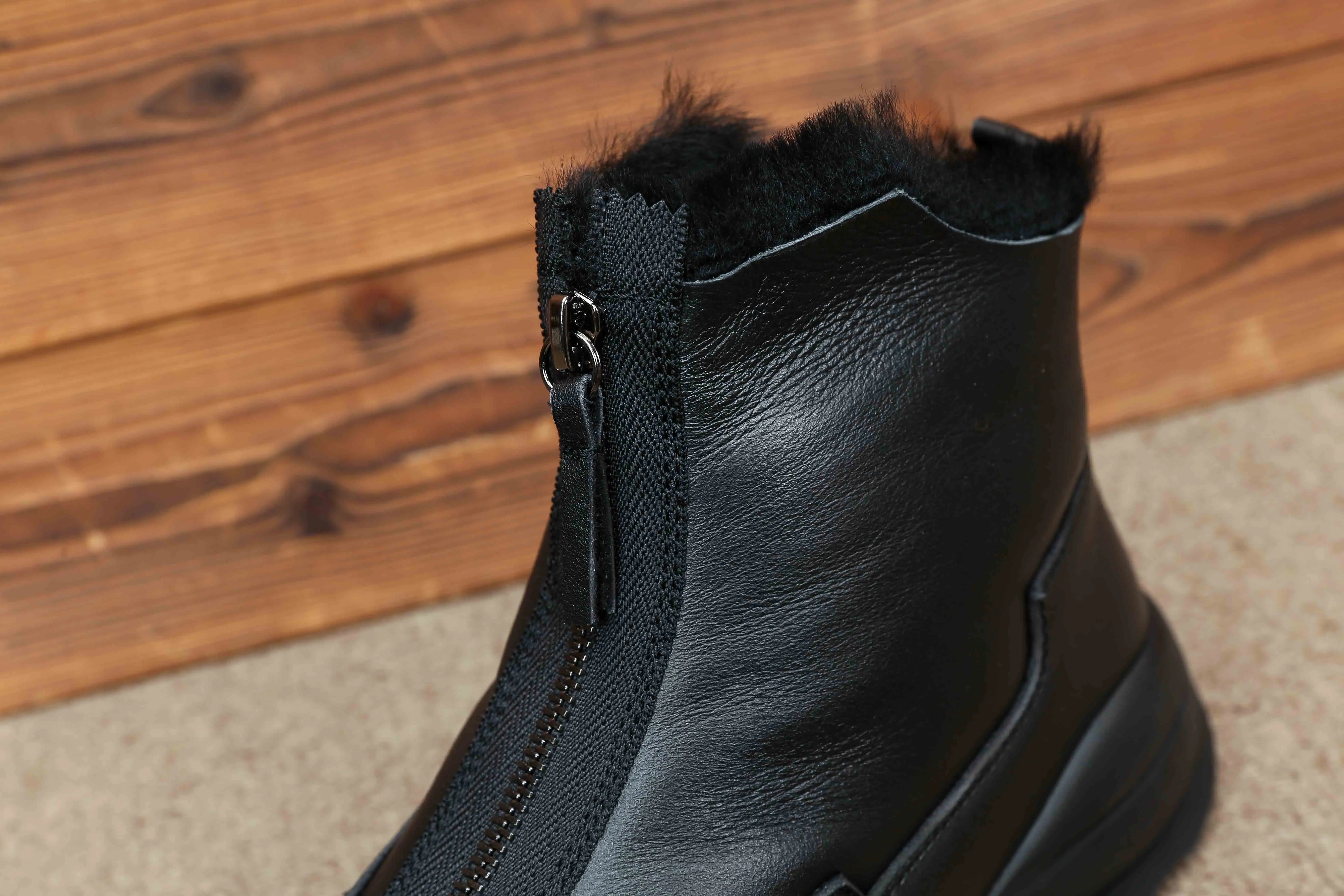 Модные мужские зимние ботинки; мужская обувь на молнии спереди; Botas Nieve Hombre; Рабочая обувь из натуральной кожи; мужские высокие кроссовки