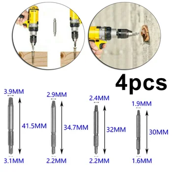 

4pcs Drill Bit Broken Screw Head Extractor Repair Remover Chrome Vanadium Steel