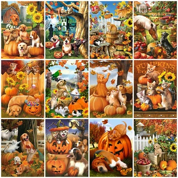 

Evershine 5D DIY Diamond Embroidery Cat Rhinestone Art Diamond Painting Dog Animals Cross Stitch Halloween Decorations