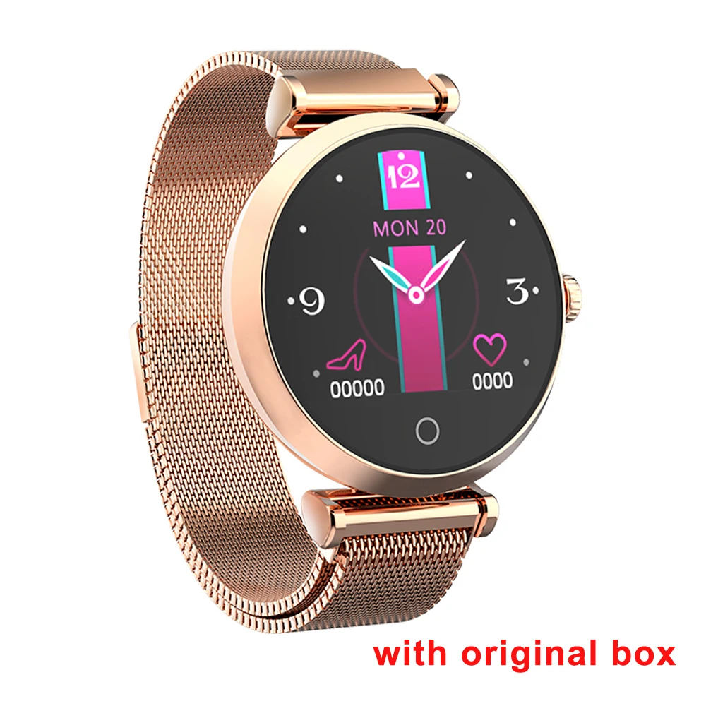 rose gold Смарт-часы для женщин, водонепроницаемый монитор сердечного ритма, фитнес-трекер, Bluetooth, женские Смарт-часы, фитнес-браслет R6, умные часы PK H8 - Цвет: rose gold