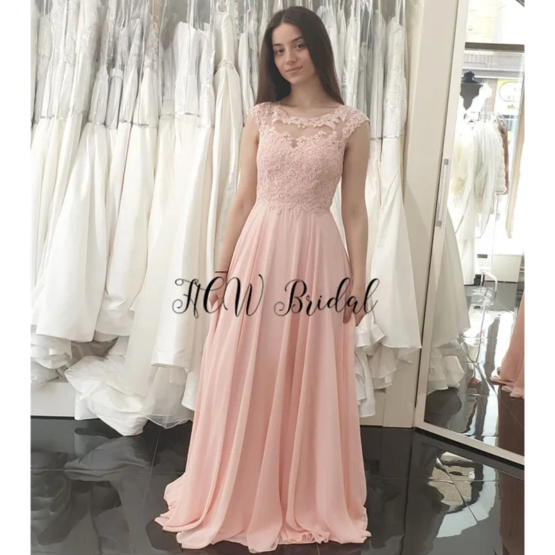 Великолепное длинное розовое вечернее платье кружево шифон трапециевидной формы вечерние платья 2019 дешевые женские свадебные