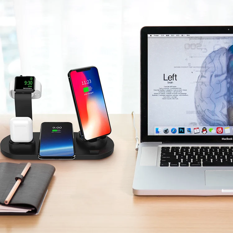 

Amazon hot 3 in 1 Wireless Phone Charger stand Fast Charging Dock Station for Airpods Apple Watch 4 3 2 1 iPhone Xs XR X 8 11