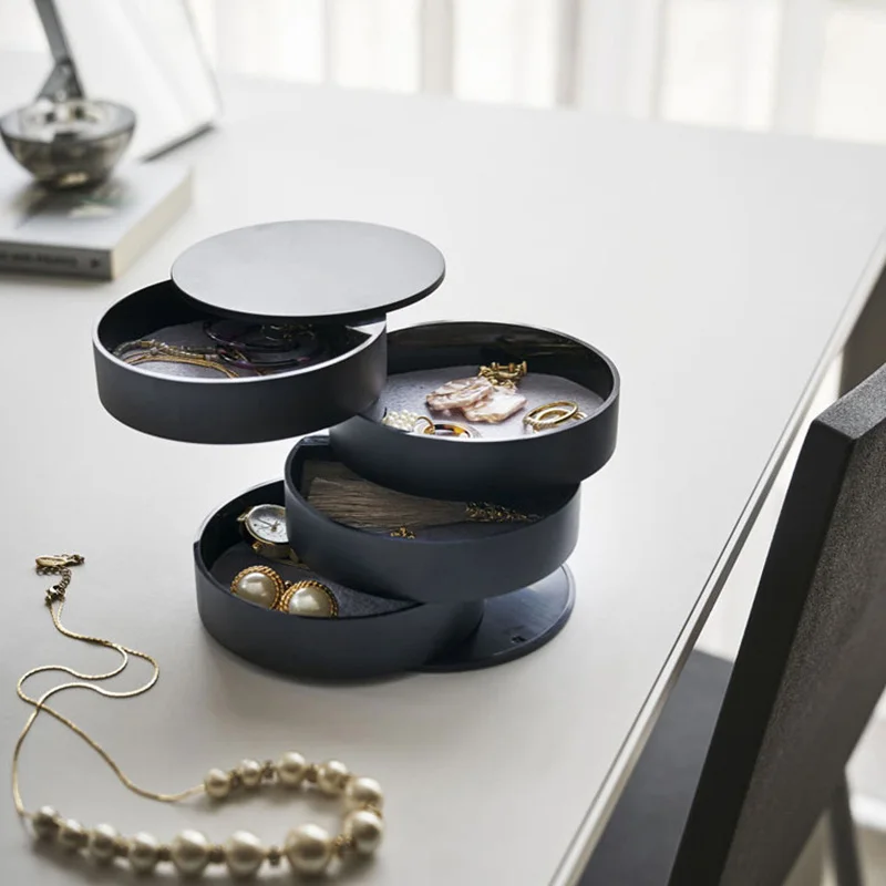 4 слоя ABS силиконовая коробка для хранения ювелирных изделий глянцевый макияж Органайзер креативное кольцо ожерелье часы шкатулка 3 цвета