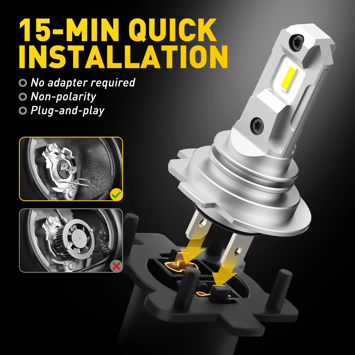 2PCS H7 LED Headlight Bulbs Canbus Anti-Hyperflash Error Free Led Lamp CSP Light Car Auto Headlamp Bulb 12000Lm 60W 6500K White led car lights,led lights,led bulbs,led headlights,led car headlights,car headlamps