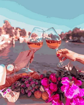 

Unframe diy oil picture oil paintings by numbers figure painting paint by number for home decor 4050cm cheers