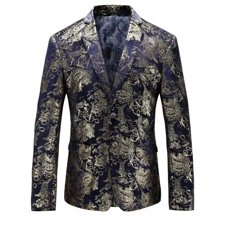 Мужская модная одежда для танца мужской узор бизнес дела джентльменский Свадебный сценический костюм с длинными рукавами Куртки Блейзер M-6XL