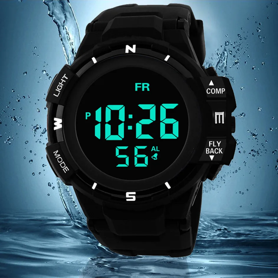 Big Student Watch For 9-18year Children's Wrist Watches Led Digital Sports Clock Military Car Style Kid Hour Boys Watch Relogio afbeelding