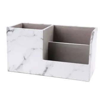 

Multifunction Marble Leather Desk Stationery Organizer Pen Pencil Holder Storage