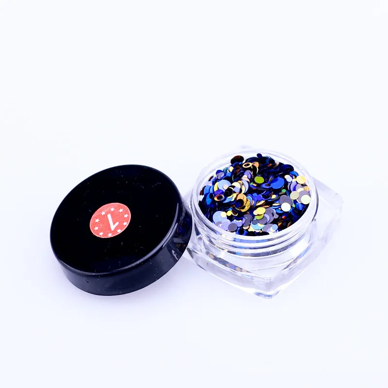 Manicure 12 Color  Flat Dot shape Sequins Paillettes Laser Mixed Round Sequin Metal For Nails Texture Size Mixed Nail Decoration