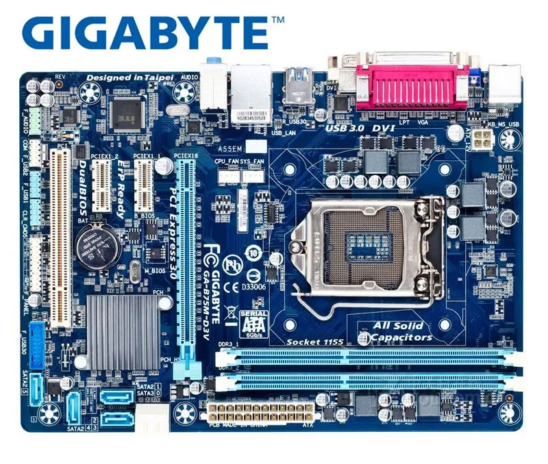 Gigabyte GA-B75M-D3V материнская плата B75 для intel LGA 1155 DDR3 B75M-D3V 16 Гб usb2.0 usb3.0 B75 б/у печатные платы для рабочего стола материнской платы