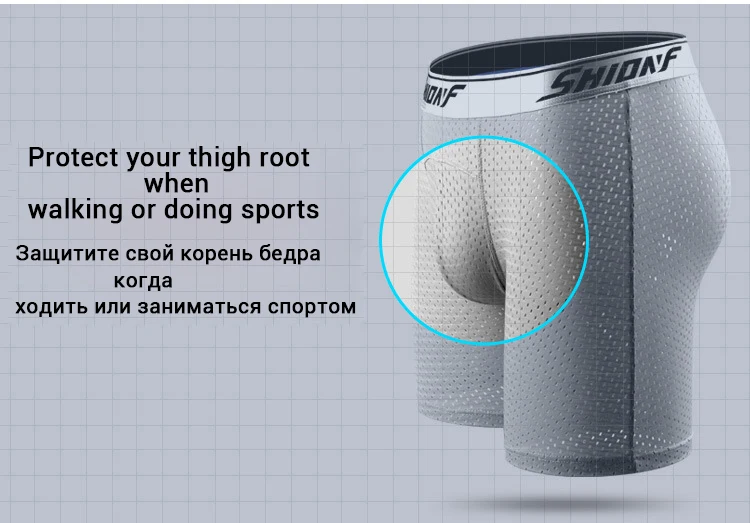 Shionf, Длинные мужские боксеры, Cuecas, Сетчатое дышащее нижнее белье, мужские трусы, мужские шорты-боксеры, ледяной шелк, спортивная одежда для мужчин, размер 7XL