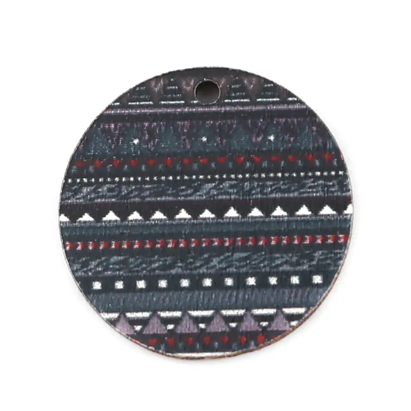 DoreenBeads деревянные украшения подвеска круглой формы многоцветный этнические ювелирные украшения аксессуары-фурнитура для DIY 20 мм x 20 мм, 30 шт - Окраска металла: K
