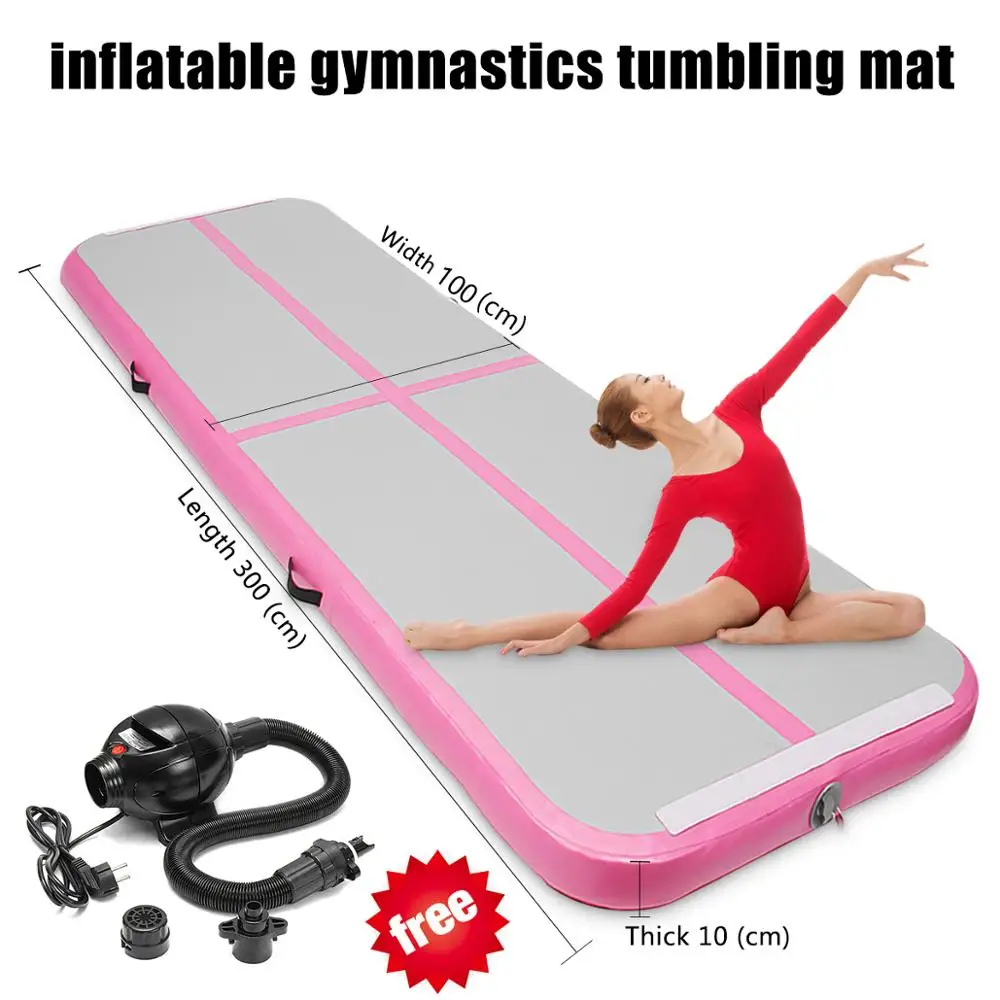 Pump 3m/4m Air Track Floor Inflatable Airtrack Gymnastics Tumbling Yoga GYM Mat 