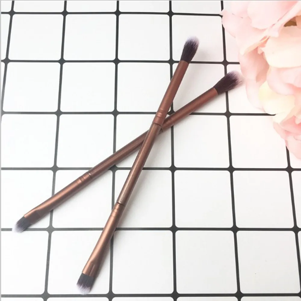 

Double head cosmetics makeup brushes Eyelashes Blush Elegant Bleached mental Eye shadow brush Professional Styling Tools