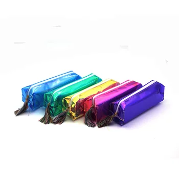 

1 Pcs Iridescent Laser Pencil Case Quality PU School Supplies Bts Stationery Gift Pencilcase School Cute Pencil Box