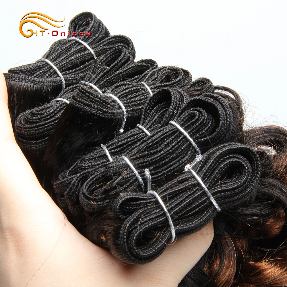 6 Pcs/Lot Curly Hair Bundles 8 Inch Ombre Brazilian Hair Weave Bundles Color 1B/2/4/30/33/99J/27 Human Hair Extension Remy