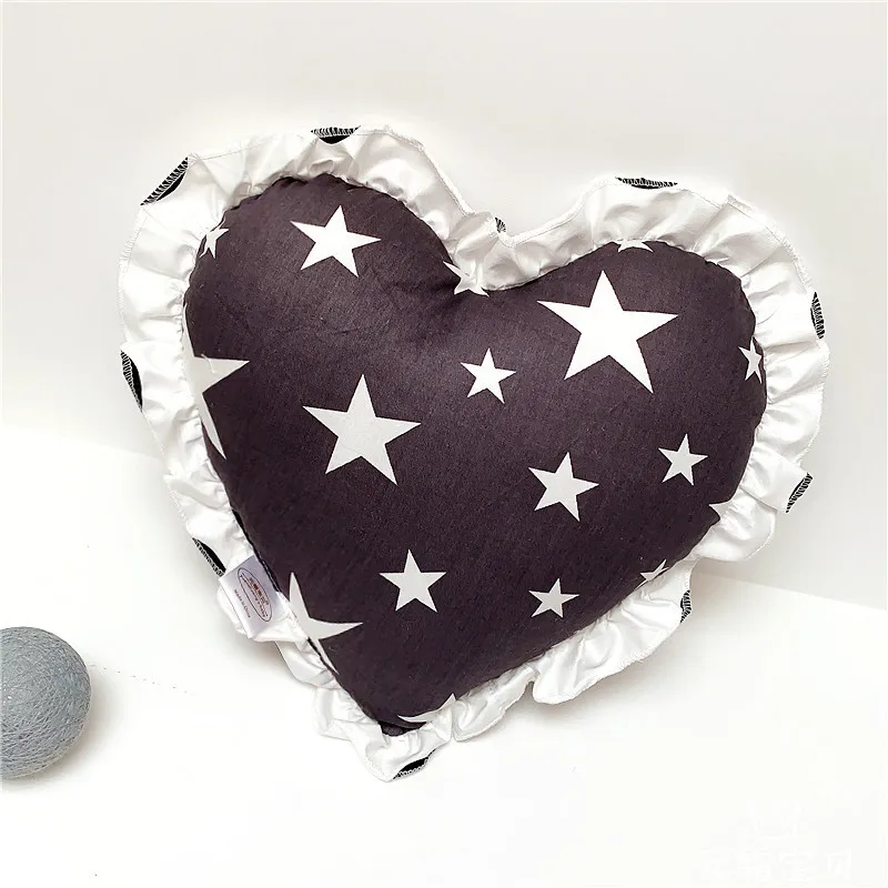 INS Nordic Baby Pillow Anti-bending Cotton Baby Small Pillow Mini Comfort Heart-shaped Cushion Baby Room Decoration down comforter