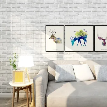 

3Dwall stickers self-adhesive Nordic white brick imitation brick wallpaper living room dining room tea shop backgroundwall paper