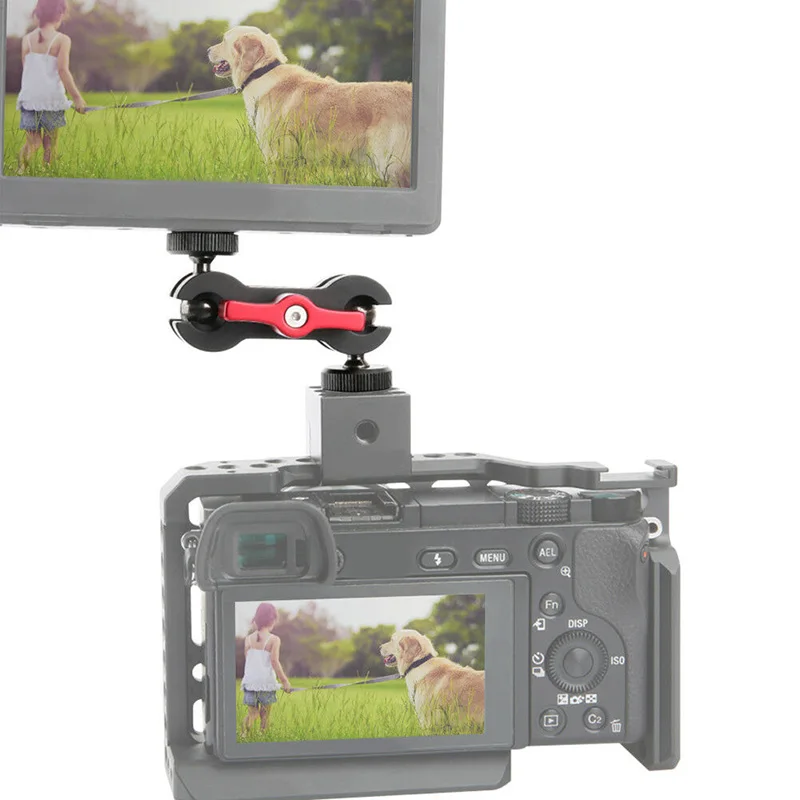 Buy Double Ball Head Magic Arm Mount Clamp Bracket Adapter Support for SLR Cameras New Arrival