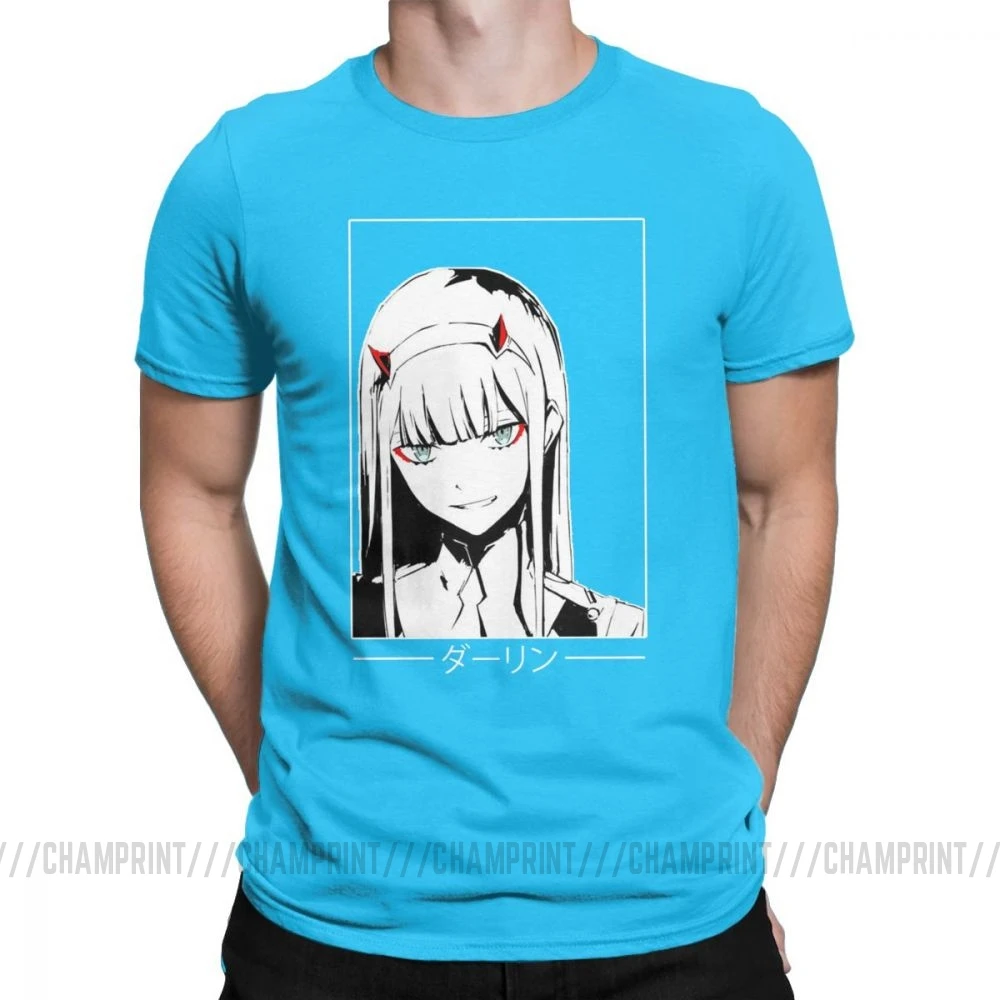 Крутая футболка Zero Two Darling In The Franxx Movie, футболка для мужчин, хлопок, футболки смешного размера плюс, топы, Новое поступление одежда - Цвет: Королевский синий