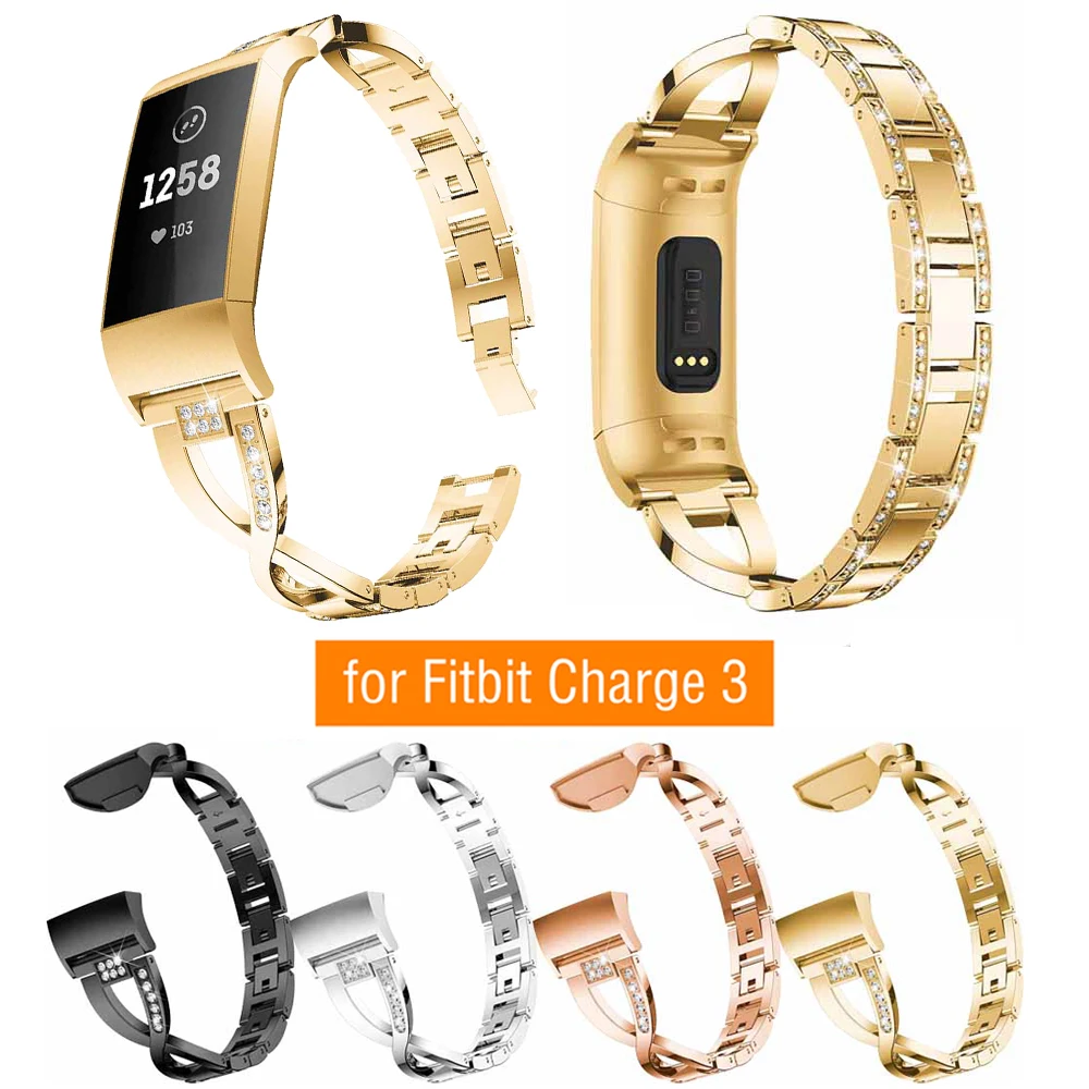 2020 металлические ремешки для Fitbit Charge 3 браслет из нержавеющей стали Смарт часы