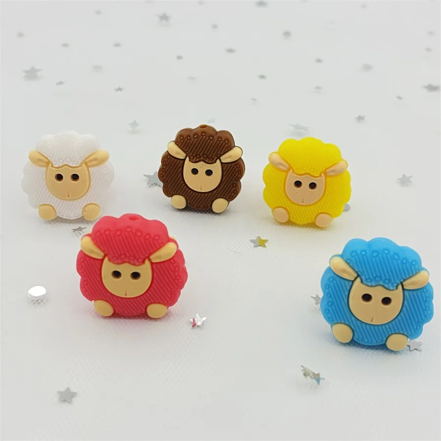 10pc SiliconeAnimal Beads BPA Free Baby Teething Beads DIY Toy For Pacifier Clips New Born Silicone Rodent Tiny Rod Baby Teether 5