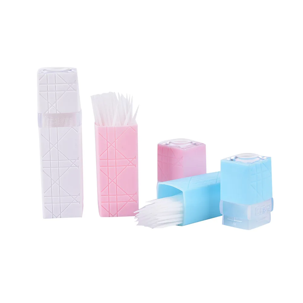 60pcs Plastic Toothpicks Brush Hair in Box Portable Eco-friendly No Smell