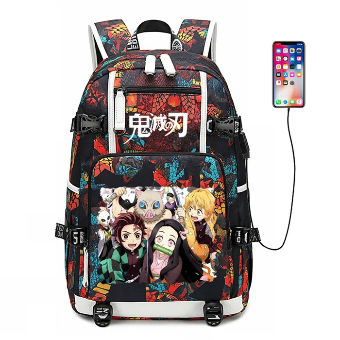 Demon Slayer: Kimetsu no Yaiba женский рюкзак аниме Bookbag нейлоновые школьные сумки большой дорожный рюкзак унисекс рюкзак для ноутбука - Цвет: 3
