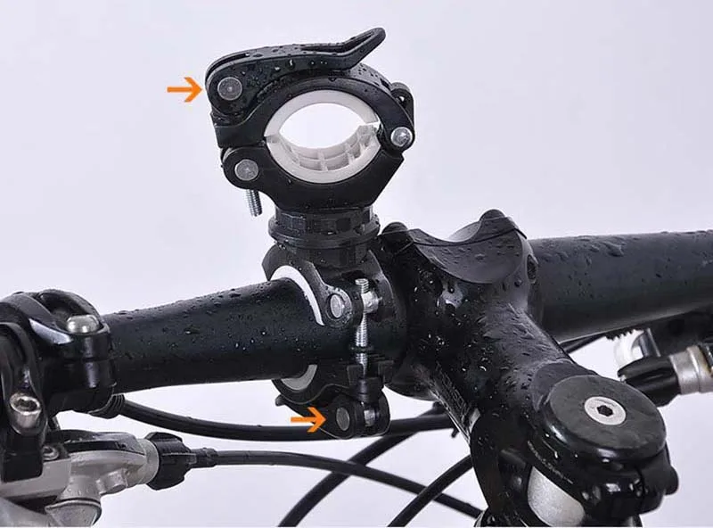 Держатель фонарика Крепление для фонаря 360 Вращение велосипеда фонарик кронштейн для фонарика светодиодный головной передний держатель света зажим аксессуары для велосипеда