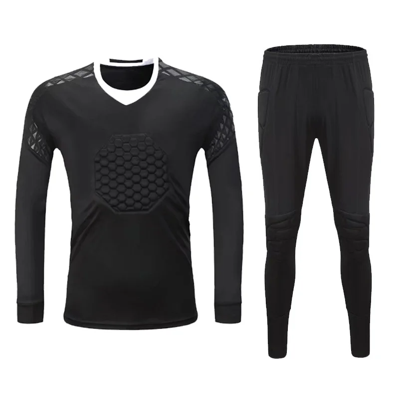 

New Breathable Men Soccer Goalkeeper Jersey Set Football Long Sleeve Goal Keeper Sport Training Soccer Suit