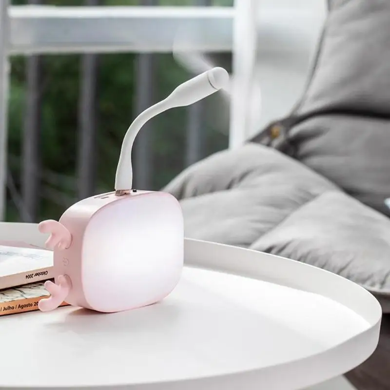 Мини Настольный светильник Многофункциональный красивый Sprouting олень USB Перезаряжаемый прикроватный светодиодный настольный светильник для спальни милый Диммируемый