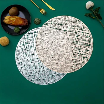 

6/4pcs Creative round hollow heat insulation hotel restaurant AntiSlip coffee cup coasters environmental PVC mat table placemats