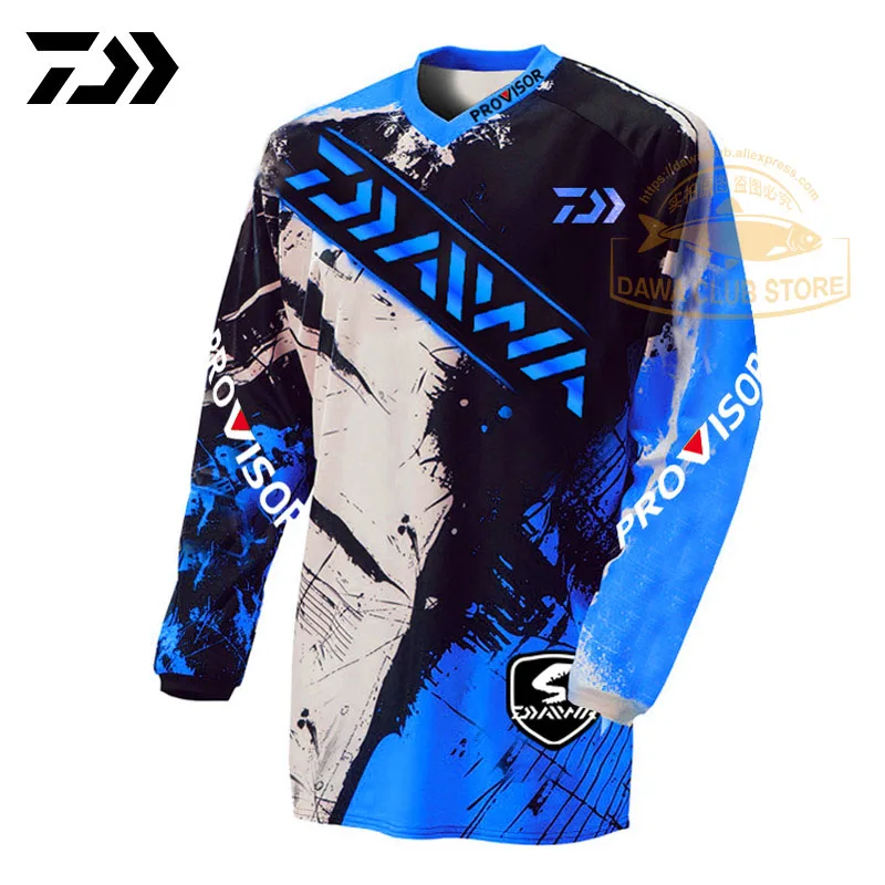 Летняя футболка для рыбалки Daiwa с защитой от УФ лучей дышащая быстросохнущая