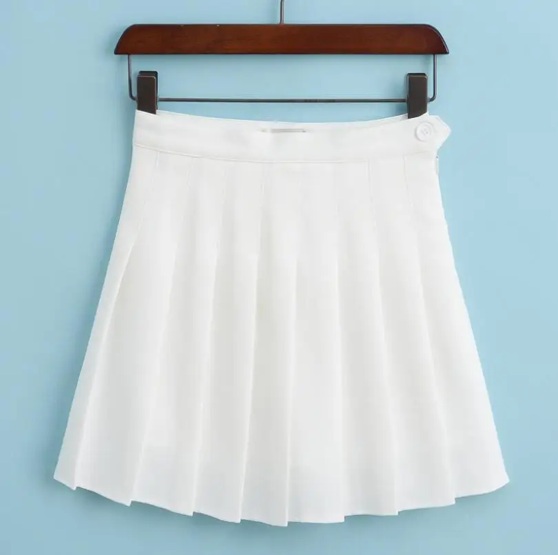 Short Skirts School-Uniforms High Waist A-Line Women Pleated Skirt Sweet Girls Dance Skirt With Safety pants Mini Skirt