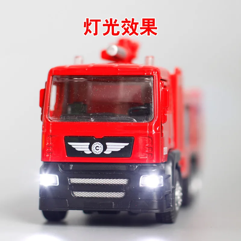 

Jianyuan Tank Firefighting Rescue Vehicle Alloy Engineering Vehicle Fire Truck Car Model Sound And Light Warrior 5001 Boxed