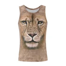 Алиэкспресс Лидер продаж лето стиль популярный бренд Мужская мода 3D Мужской Лев Печатный Быстросохнущий жилет без рукавов