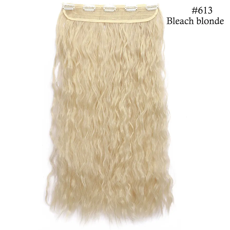 bleach blonde S-noilite, 22 дюйма, длинные волнистые волосы на заколках, один кусок, наращивание волос, синтетические яки, стиль, наращивание волос, волосы, кукурузная волна, заколка, шиньон - Цвет: bleach blonde