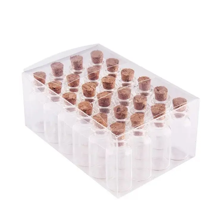 10PCS 16*35mm 2ml Small Drift Bottle Glass Jars Decor DIY Container Mini Message Vials Ornaments Cork Stopper Wishing Bottles