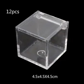 

2020 12Pc Transparent Acrylic 5 Sided Display Storage Box Case Square Cube Props Box