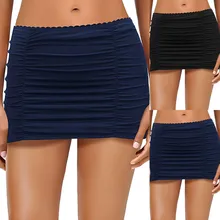 Женский пляжный купальник Soid, цвет синий, черный, сёрфинга, с зубчатыми рюшами, бикини, танкини, Нижняя юбка, женский купальник, платье#4