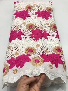 

High Quality African Swiss Voile Lace In Switzerland For Party With Stones 5Yards 2020 New Design African Laces Fabric YYZ08