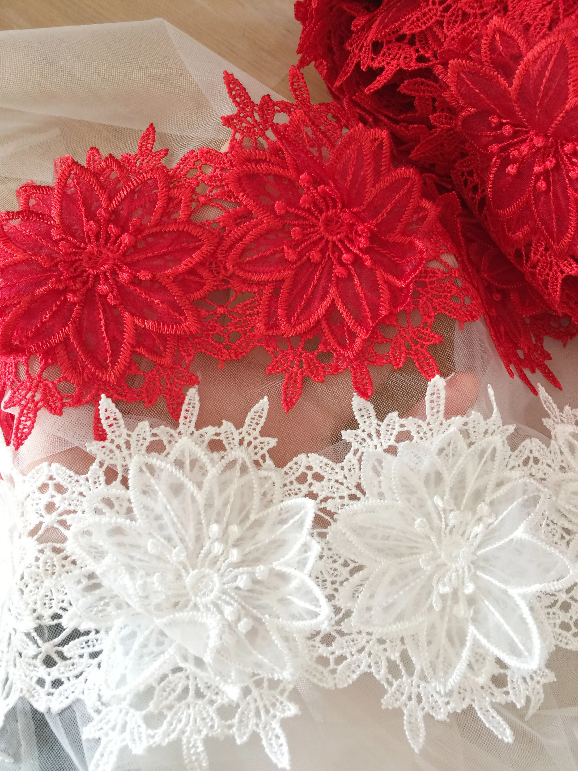 

3D Цветочная кружевная отделка, вышивка, кружево с шнурком, свадебное платье, кружевная отделка «сделай сам», кружевная Фата, отделка 10 ярдов