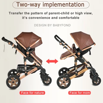 On Sales ! EU No TAX ! Newborn Luxury 3 in 1 Baby Stroller High Landscape Carriage Can Sit Reclining Shock Absorber Pram 3