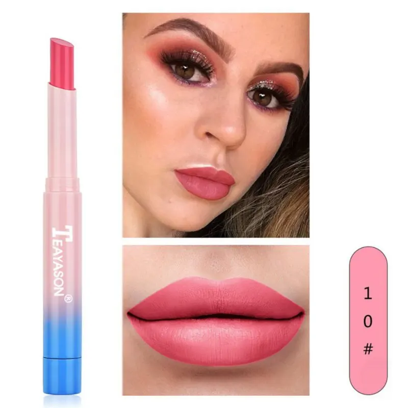 Matte Lipstick Waterproof Non-stick Cup Long Lasting Colorfast Silky Velvet Lipstick Maquiagem Lips Makeup Maquillaje - Цвет: 10